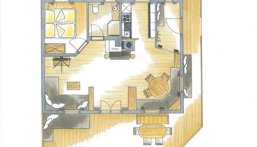 Alm Chalet Grittlmühle Innenansicht