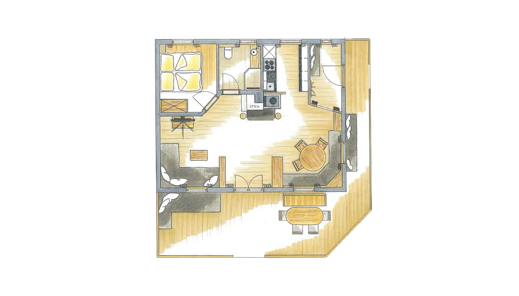 Alm Chalet Grittlmühle Innenansicht