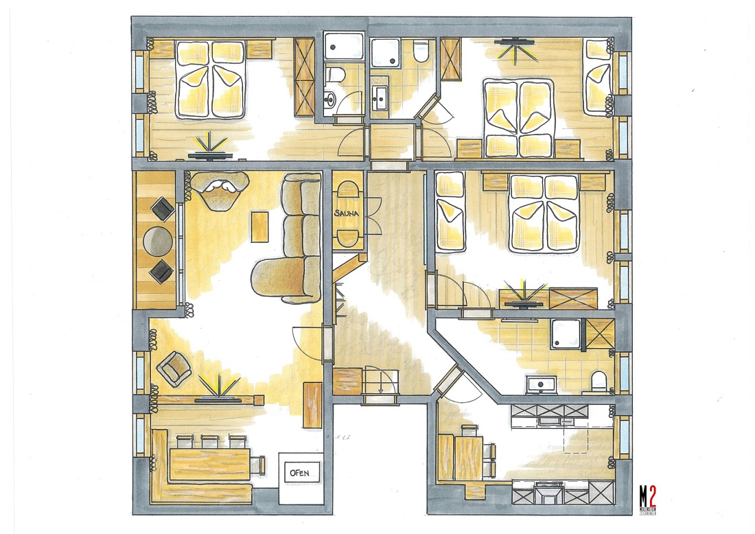 Grundriss Ferienwohnung Alpenrose